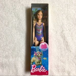 Mattel Barbie Beach Doll Blonde Hair Blue Swimsuit